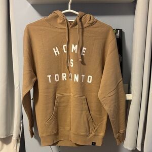 Tan Hoodie with 'Home is Toronto' Print